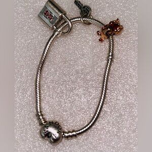 ADORABLE PANDORA LITTLE GIRL STERLING BRACELET WITH 3 CHARMS 1